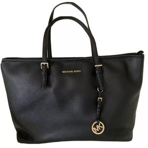Michael Kors Large Black Travel Jet Tote